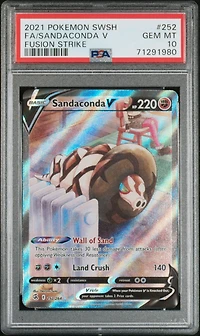 2021 Pokemon Sword & Shield Fusion Strike 252 Full Art/sandaconda V PSA