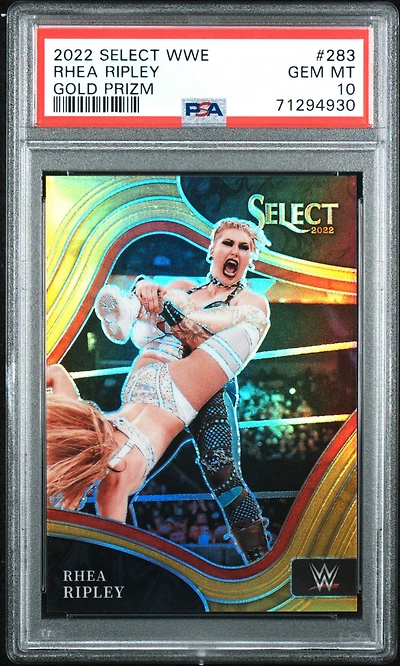 2022 Panini Select Wwe 283 Rhea Ripley Gold Prizm PSA 10