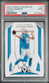 2020 Panini Chronicles Vertex V3 Justin Herbert PSA 9