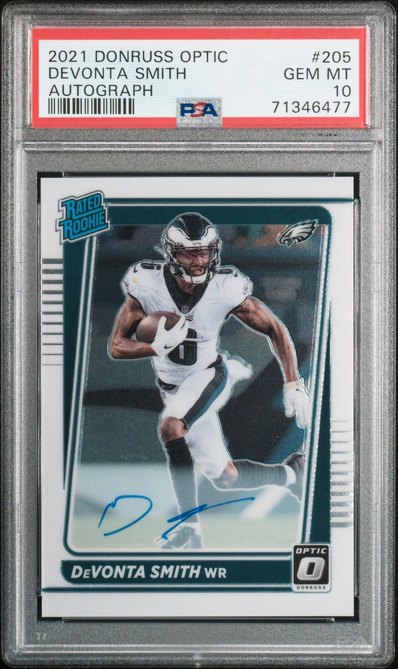 2021 Panini Donruss Optic 205 Devonta Smith Autograph PSA 10