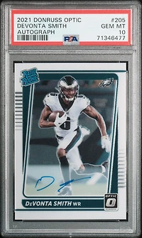 2021 Panini Donruss Optic 205 Devonta Smith Autograph PSA 10