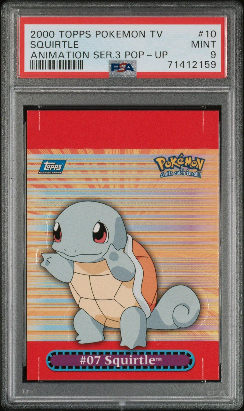 2000 Topps Pokemon Tv Animation Series 3 Pop-up 10 Squirtle PSA 9