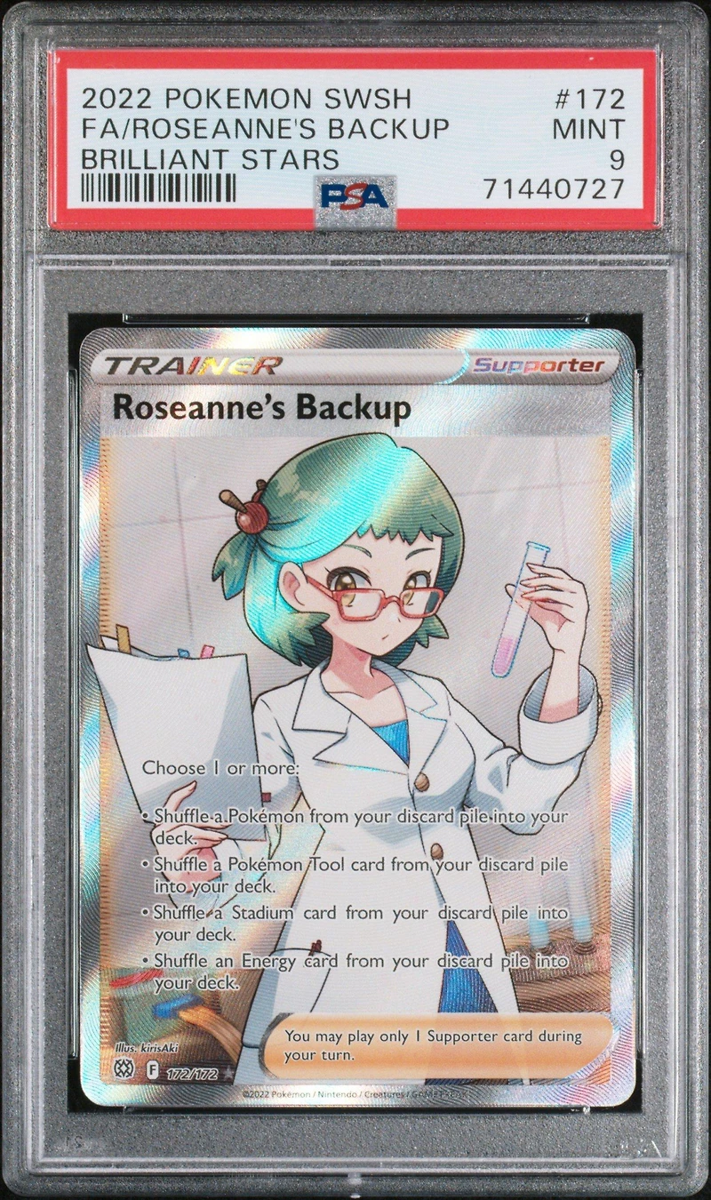 2022 Pokemon Sword & Shield Brilliant Stars 172 Full Art/roseanne's Backup PSA