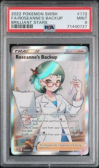 2022 Pokemon Sword & Shield Brilliant Stars 172 Full Art/roseanne's Backup PSA
