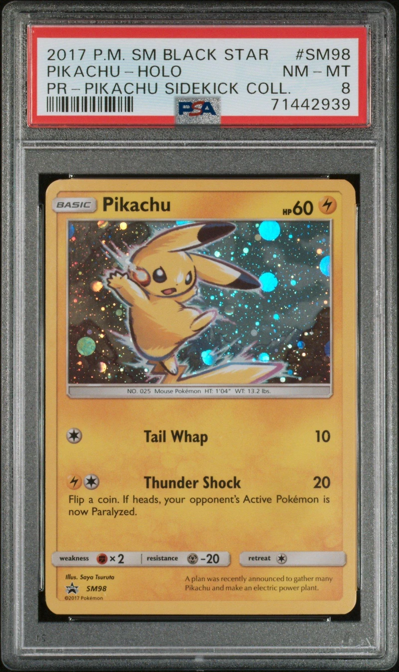 2017 Pokemon Sm Black Star Promo Sm98 Pikachu-holo Pikachu Sidekick Collection PSA