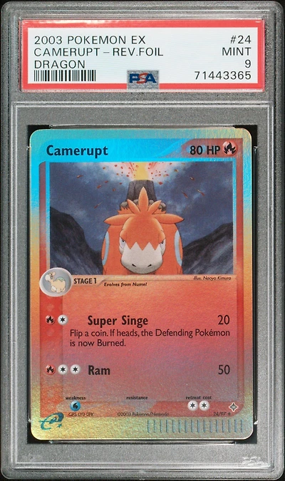2003 Pokemon Ex Dragon 24 Camerupt-reverse Foil PSA 9