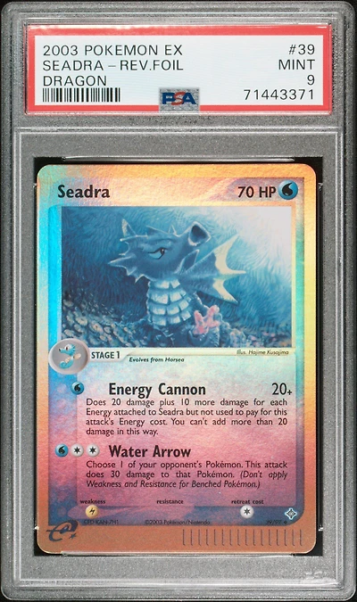2003 Pokemon Ex Dragon Seadra-reverse Foil PSA 9