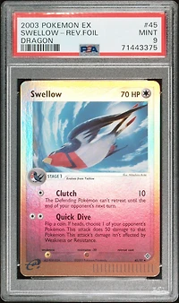 2003 Pokemon Ex Dragon 45 Swellow-reverse Foil PSA 9