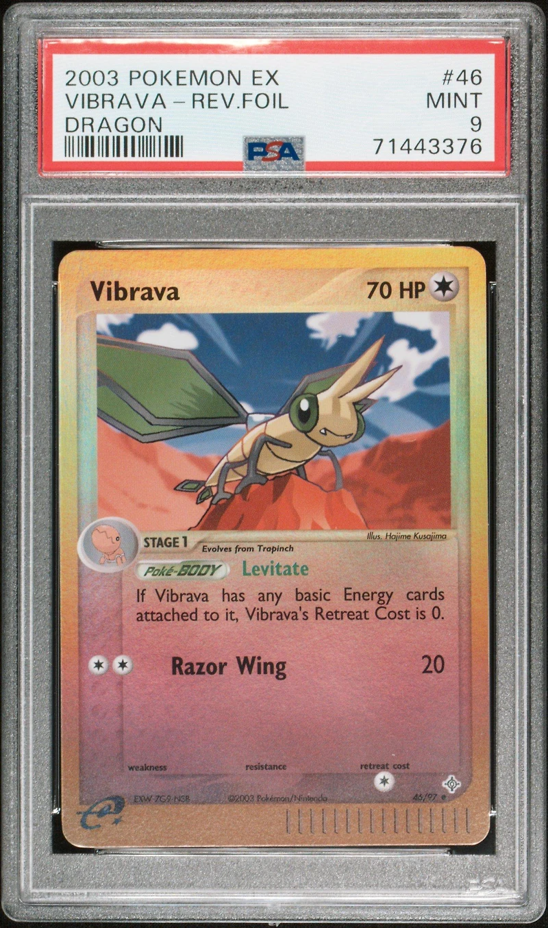 2003 Pokemon Ex Dragon Vibrava-reverse Foil PSA 9