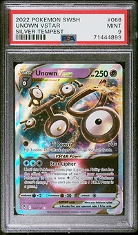2022 Pokemon Sword & Shield Silver Tempest 066 Unown Vstar PSA