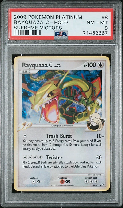 2009 Pokemon Platinum Supreme Victors 8 Rayquaza C-holo PSA 8