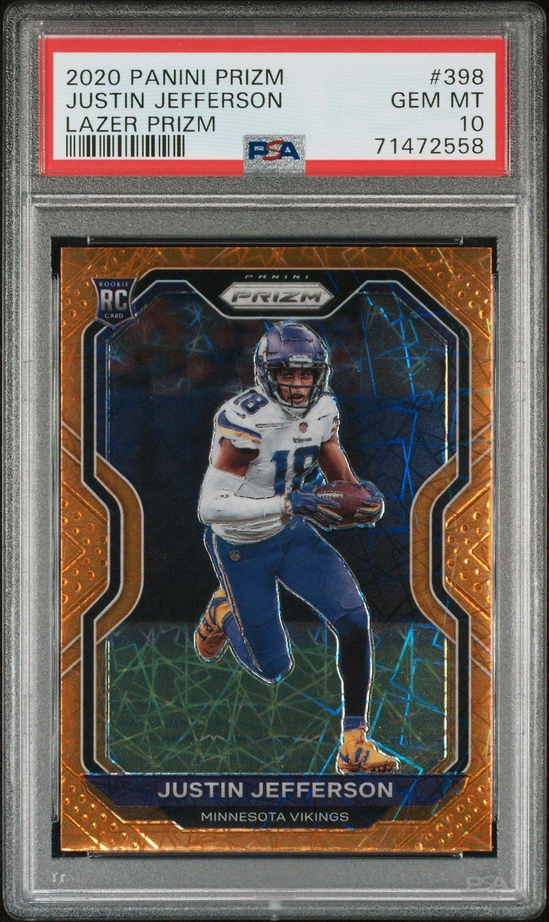 2020 Panini Prizm 398 Justin Jefferson Lazer Prizm PSA 10
