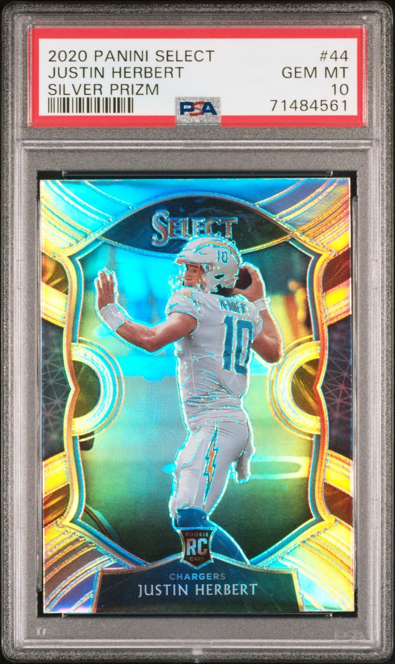 2020 Panini Select Justin Herbert Silver Prizm PSA