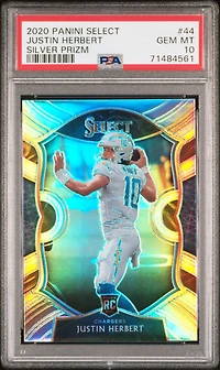2020 Panini Select Justin Herbert Silver Prizm PSA