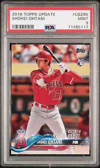 2018 Topps Update Us285 Shohei Ohtani PSA 9