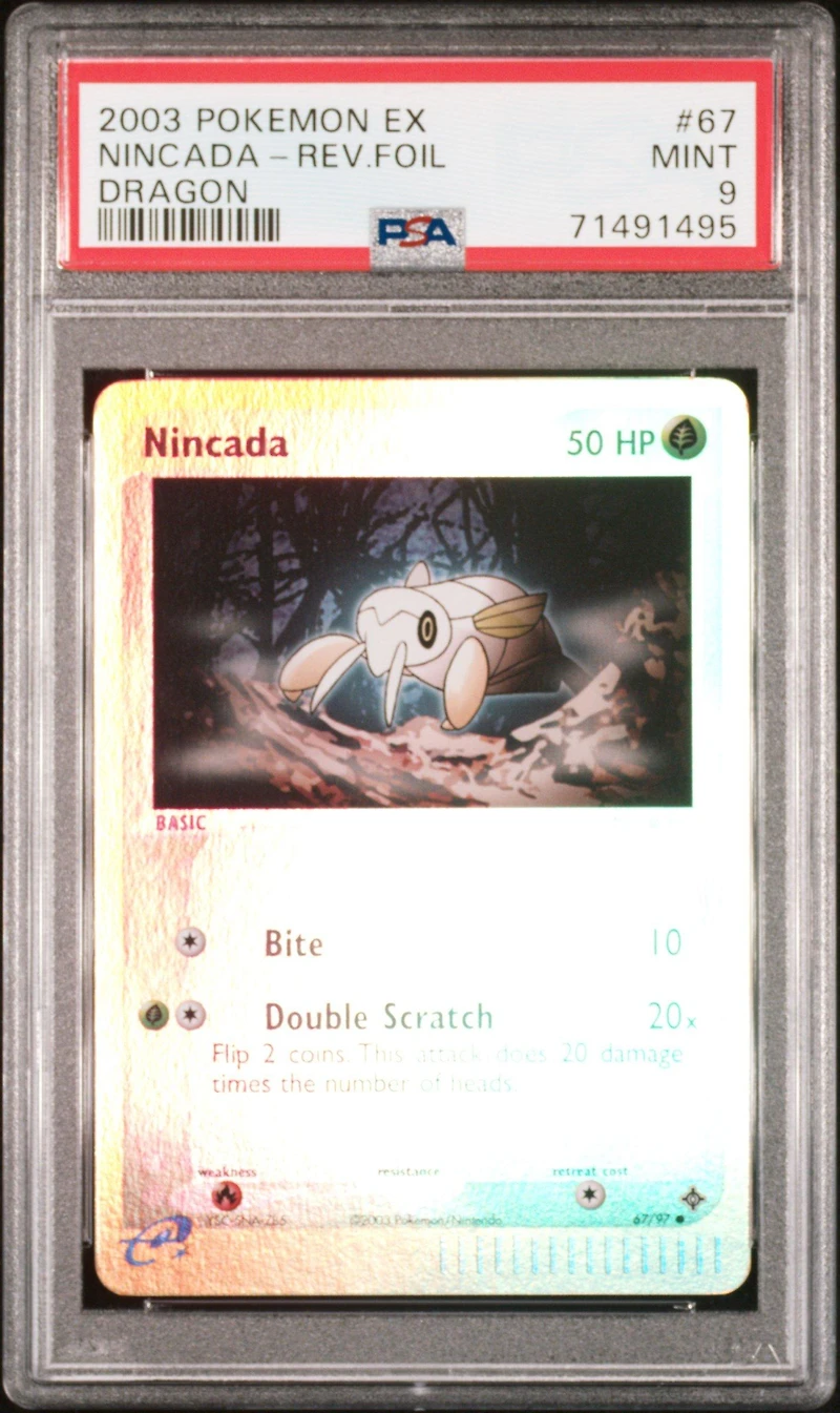 2003 Pokemon Ex Dragon 67 Nincada-reverse Foil PSA 9