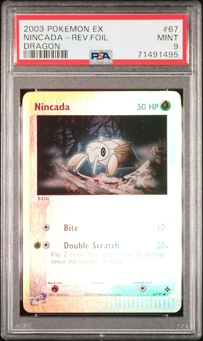 2003 Pokemon Ex Dragon 67 Nincada-reverse Foil PSA 9