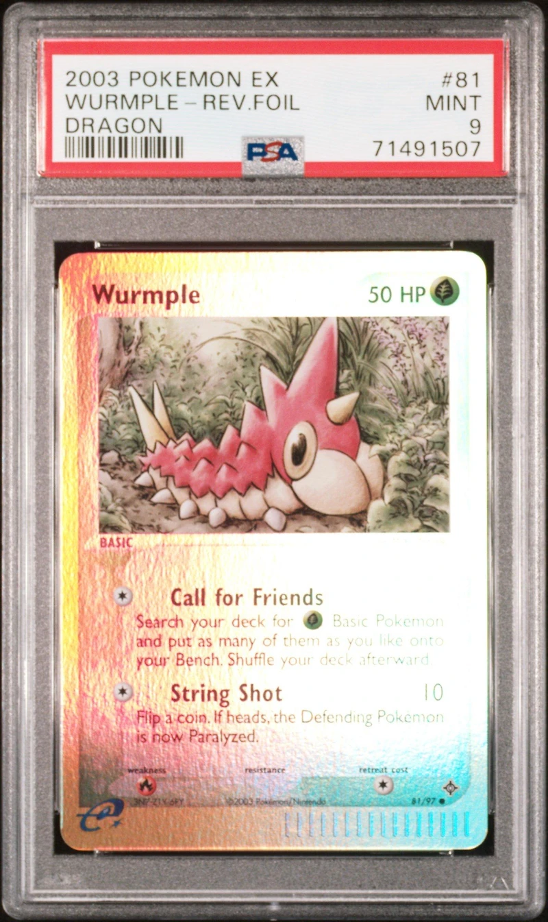 2003 Pokemon Ex Dragon 81 Wurmple-reverse Foil PSA 9
