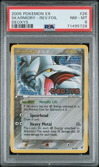 2005 Pokemon Ex Deoxys 26 Skarmory-reverse Foil PSA 8