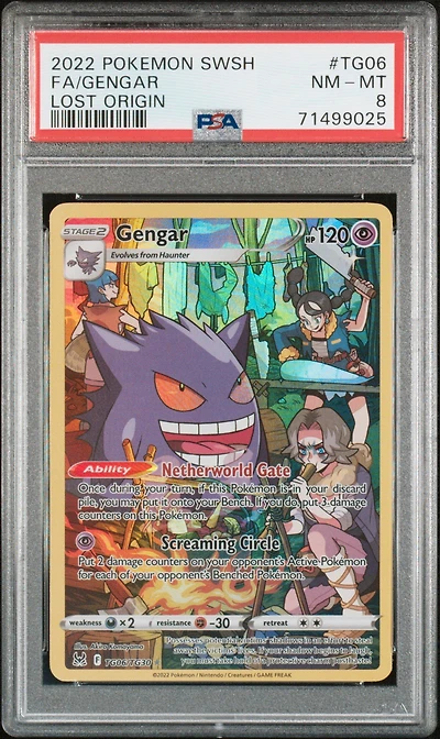 2022 Pokemon Sword & Shield Lost Origin Tg06 Fa/gengar PSA