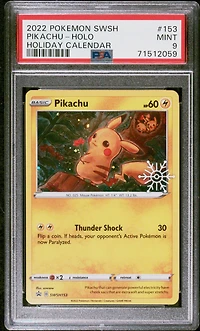 2022 Pokemon Swsh Black Star Promo 153 Pikachu-holo Holiday Calendar 2022 PSA 9