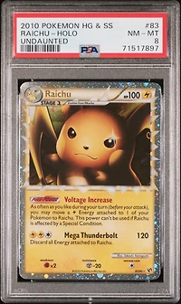 2010 Pokemon Heartgold & Soulsilver Undaunted 83 Raichu-holo PSA