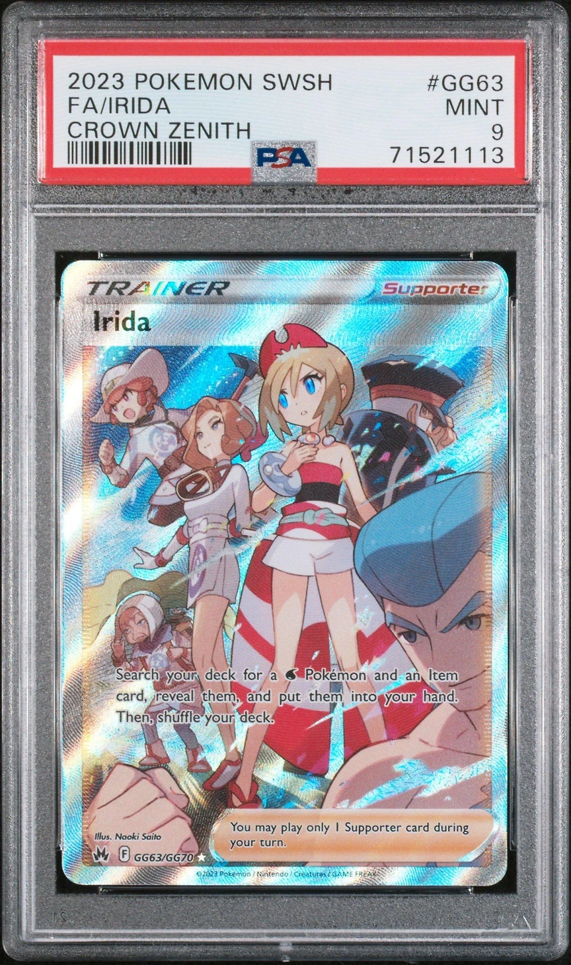 2023 Pokemon Sword And Shield Crown Zenith Gg63 Full Art/irida PSA