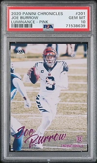 2020 Panini Chronicles Luminance 201 Joe Burrow PSA 10