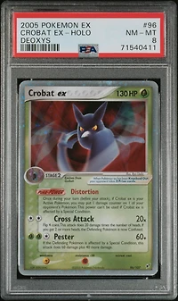 2005 Pokemon Ex Deoxys 96 Crobat Ex-holo PSA 8
