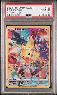2023 Pokemon Sword And Shield Crown Zenith 160 Full Art/pikachu PSA