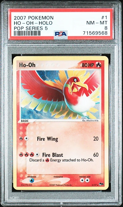 2007 Pokemon Pop Series 5 1 Ho-oh-holo PSA 8