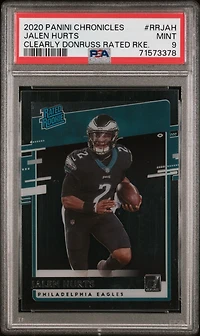 2020 Panini Chronicles Clearly Donruss Rated Rookies Rrjah Jalen Hurts PSA