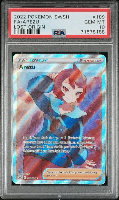 2022 Pokemon Sword & Shield Lost Origin 189 Full Art/arezu PSA