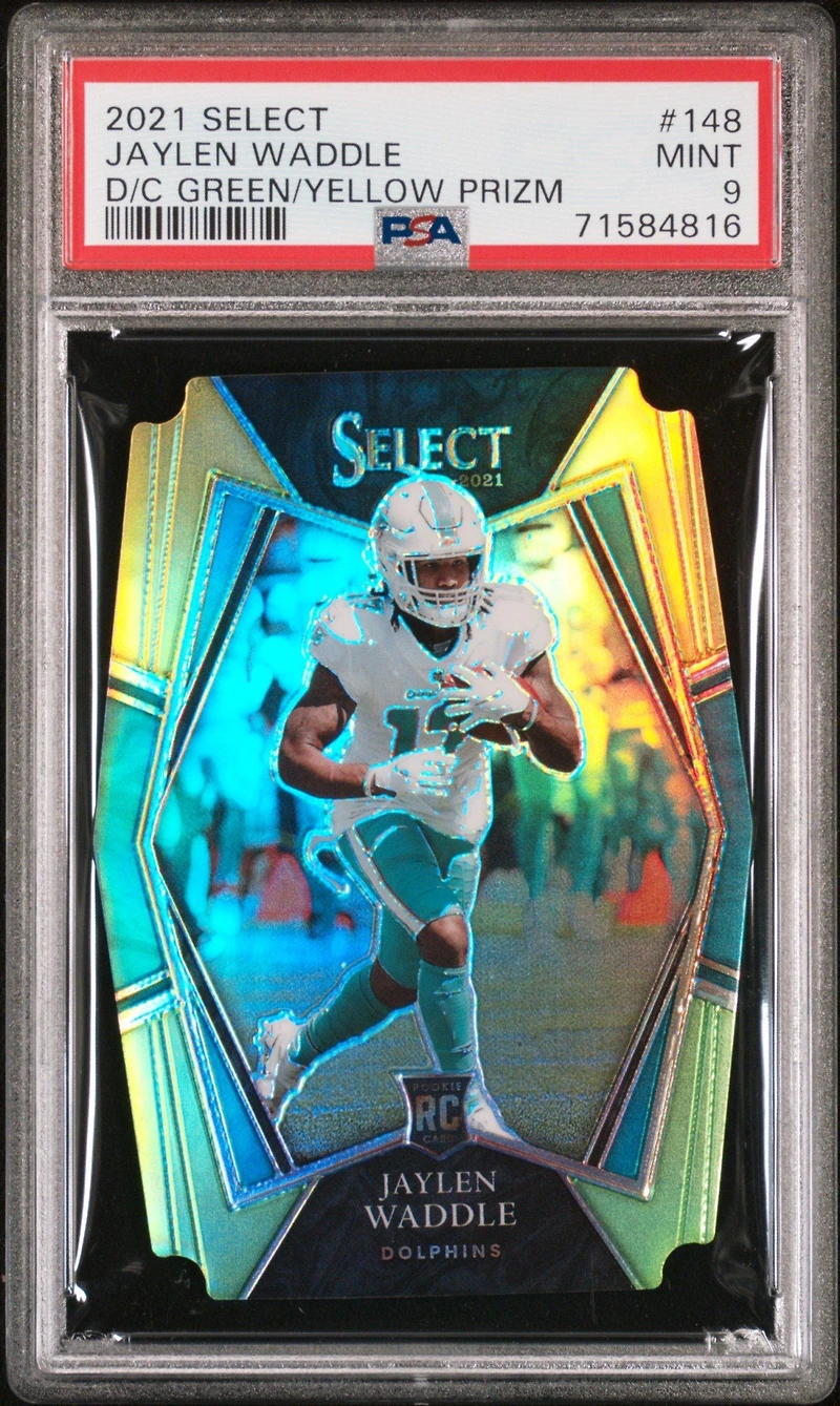 2021 Panini Select 148 Jaylen Waddle Die-cut / Prizm PSA 9