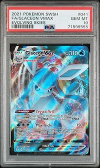 2021 Pokemon Sword & Shield Evolving Skies 041 Fa/glaceon Vmax PSA 10