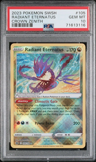 2023 Pokemon Sword And Shield Crown Zenith 105 Radiant Eternatus PSA