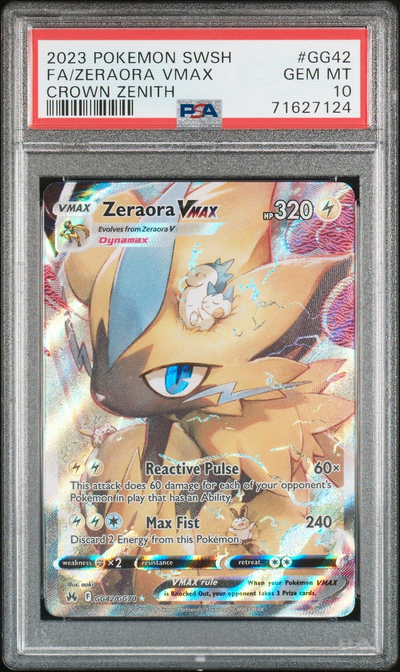 2023 Pokemon Sword And Shield Crown Zenith Gg42 Full Art/zeraora Vmax PSA