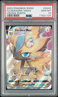 2023 Pokemon Sword And Shield Crown Zenith Gg42 Full Art/zeraora Vmax PSA