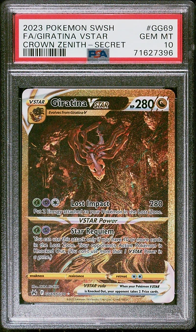 2023 Pokemon Sword And Shield Crown Zenith Gg69 Full Art/giratina Vstar Secret PSA