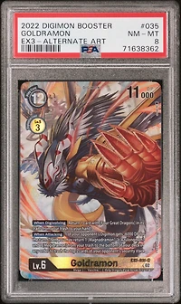 2022 Digimon Booster Draconic Roar 035 Goldramon Alternate Art PSA 8