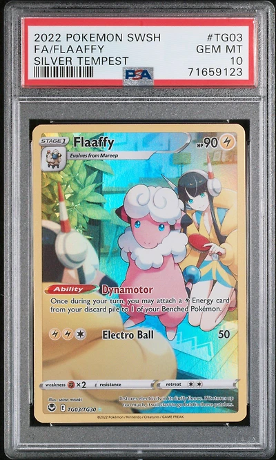 2022 Pokemon Sword & Shield Silver Tempest Tg03 Full Art/flaaffy PSA