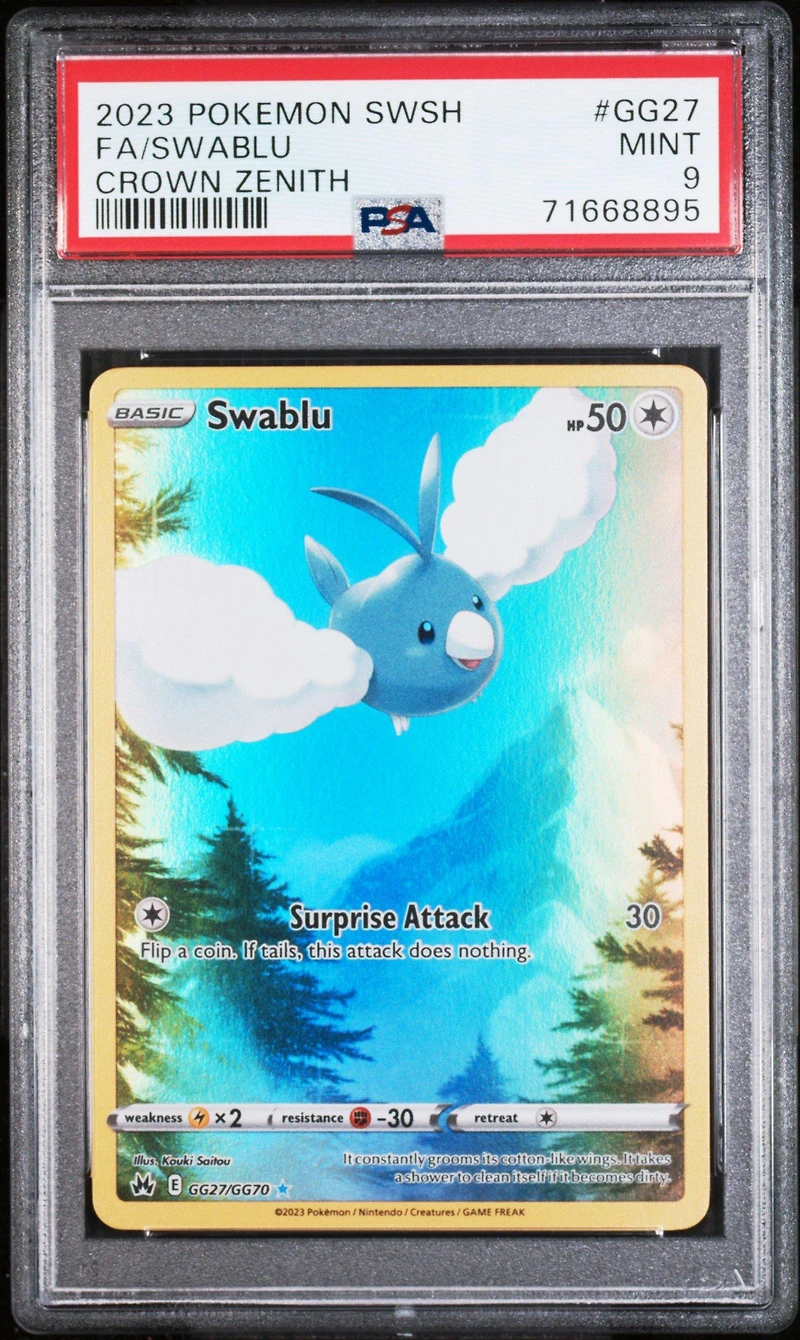2023 Pokemon Sword And Shield Crown Zenith Gg27 Full Art/swablu PSA