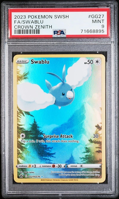 2023 Pokemon Sword And Shield Crown Zenith Gg27 Full Art/swablu PSA