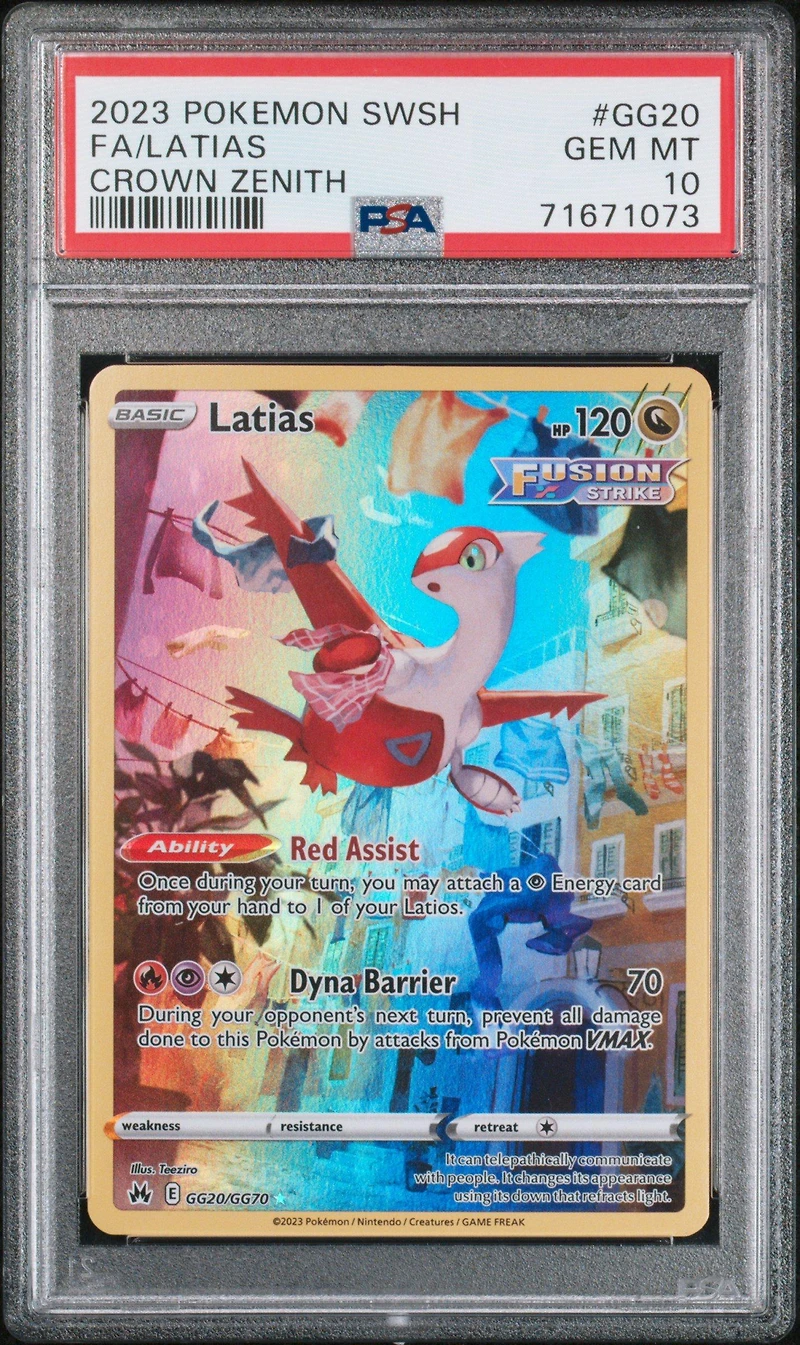 2023 Pokemon Sword And Shield Crown Zenith Gg20 Full Art/latias PSA