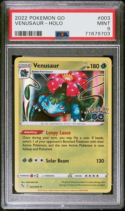 2022 Pokemon Go 003 Venusaur-holo PSA