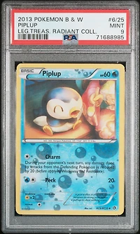 2013 Pokemon Black & White Legendary Treasures Radiant Collection Rc6 Piplup PSA 9