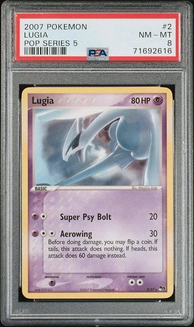 2007 Pokemon Pop Series 5 2 Lugia PSA 8