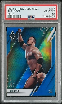2022 Panini Chronicles Wwe 317 The Rock Blue PSA 10
