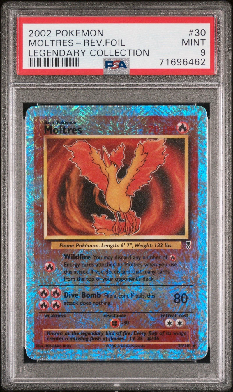 2002 Pokemon Legendary Collection 30 Moltres-reverse Foil PSA