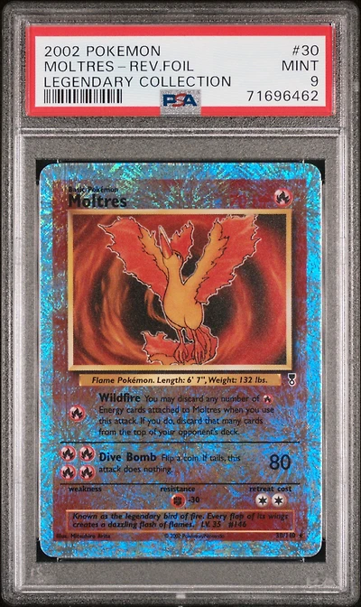 2002 Pokemon Legendary Collection 30 Moltres-reverse Foil PSA